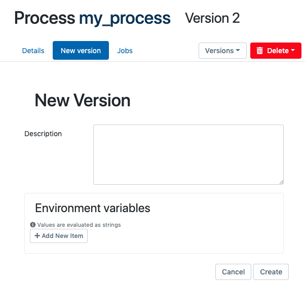 process versions
