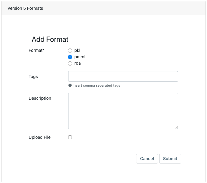 Create model version format