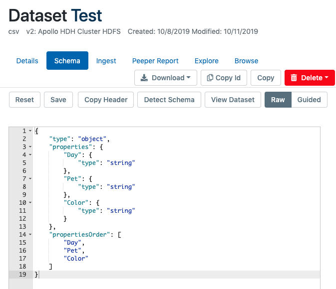 Guided Schema builder details