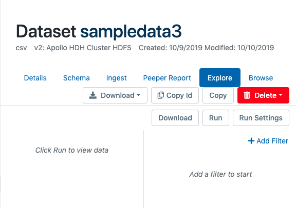Explore tool with no query set