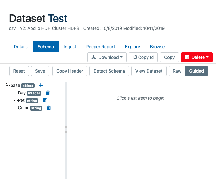 Guided Schema builder