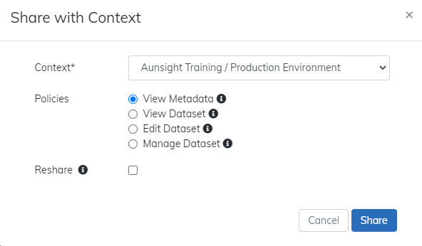 Dataset Share with Context