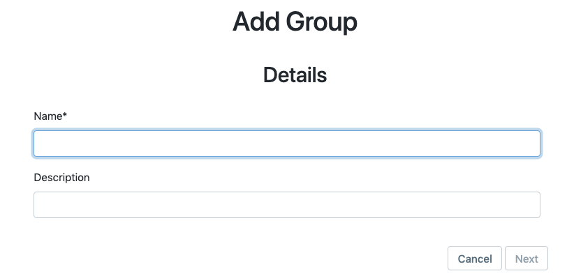 Group name and description