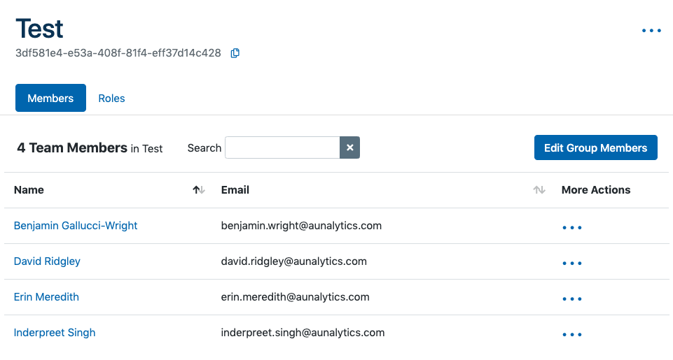 Group details with some members added