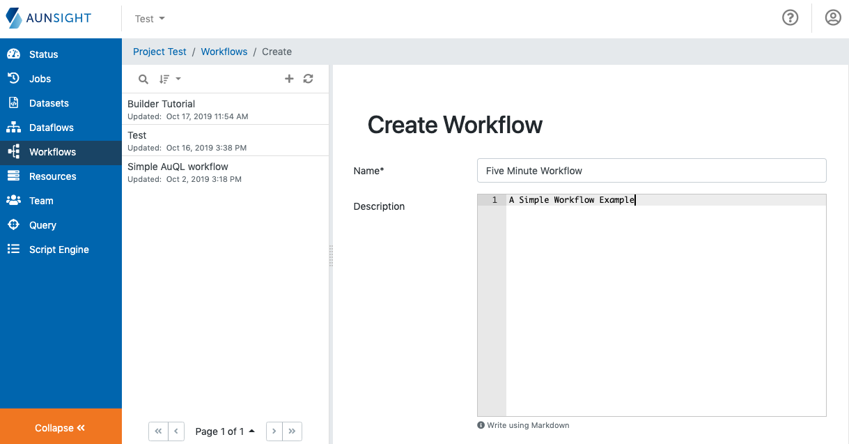 New ten minute workflow