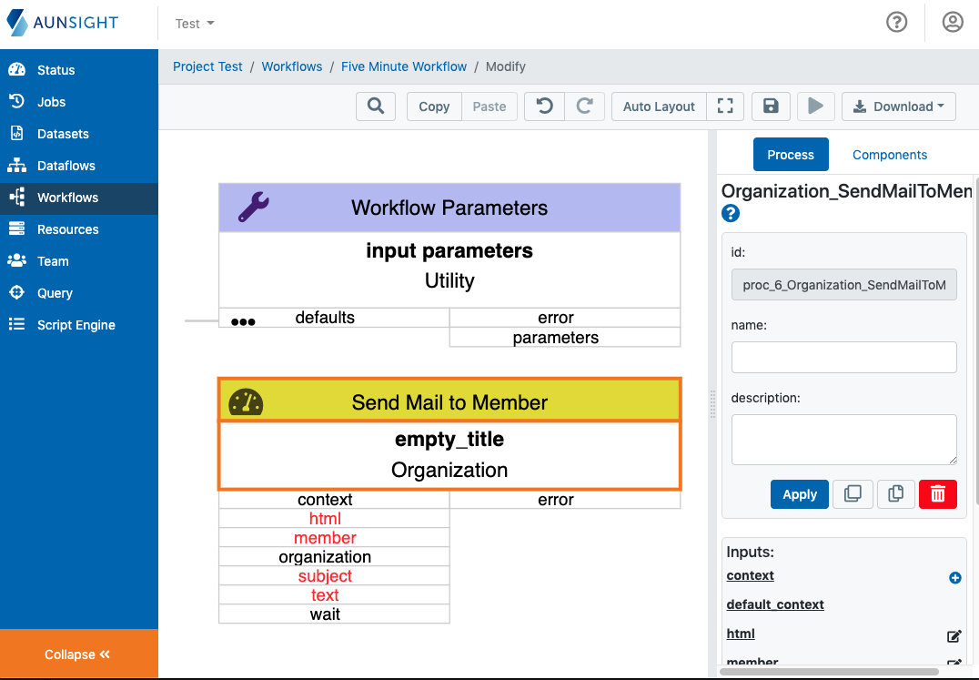 email component added