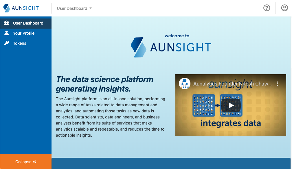 Aunsight Web Interface Dashboard