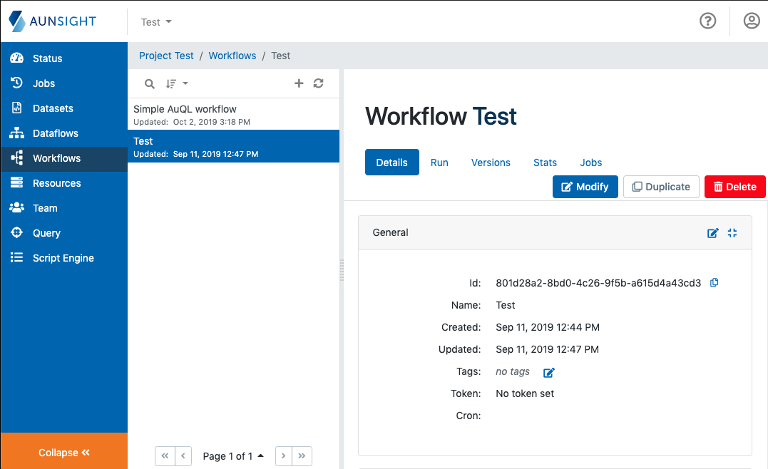 Workflow record view