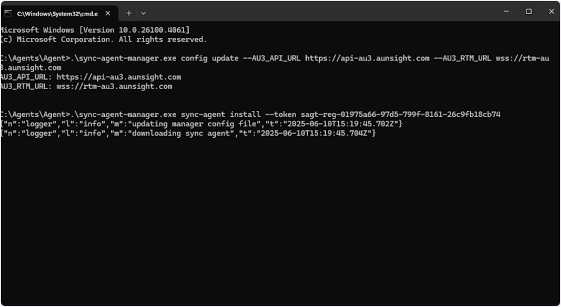 Running the config update command