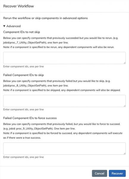 Recover Advanced Options